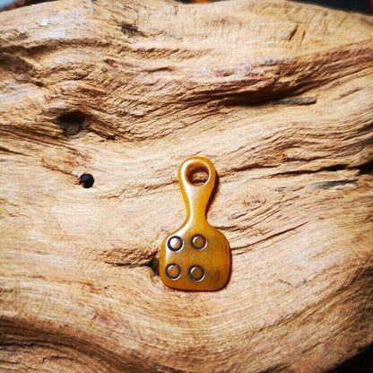 Yak Bone Carved Mantra Dot Prayer Bead Pendant,Bead Counter Clip Amulet for Mala - Gandhanra-ART