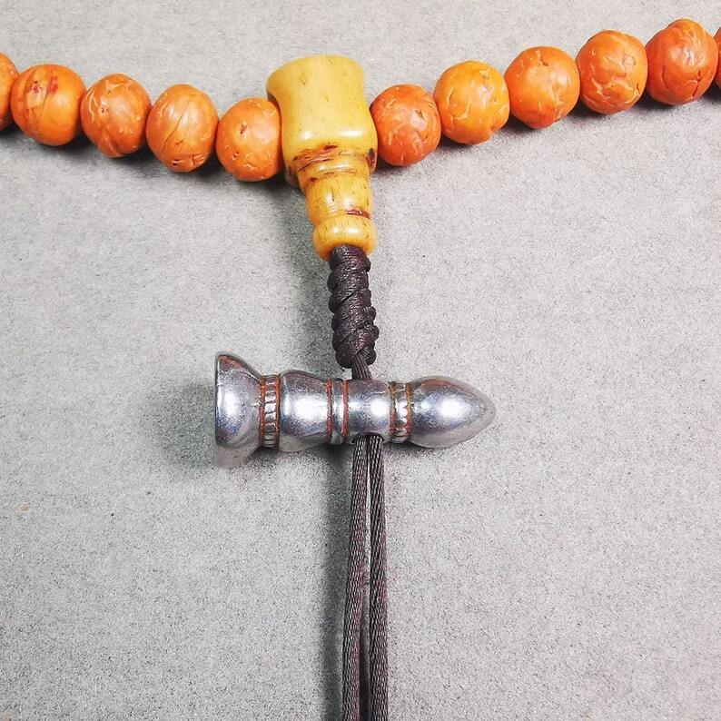 Amulet,Stupa Stamp Pendant for Mala,Bag Hanging,Prayer Bead,1.0" × 0.3" Gandhanra-ART