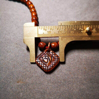 Yak Bone Carved OM Letter Prayer Bead Pendant,Bead Counter Clip Amulet for Mala - Gandhanra-ART