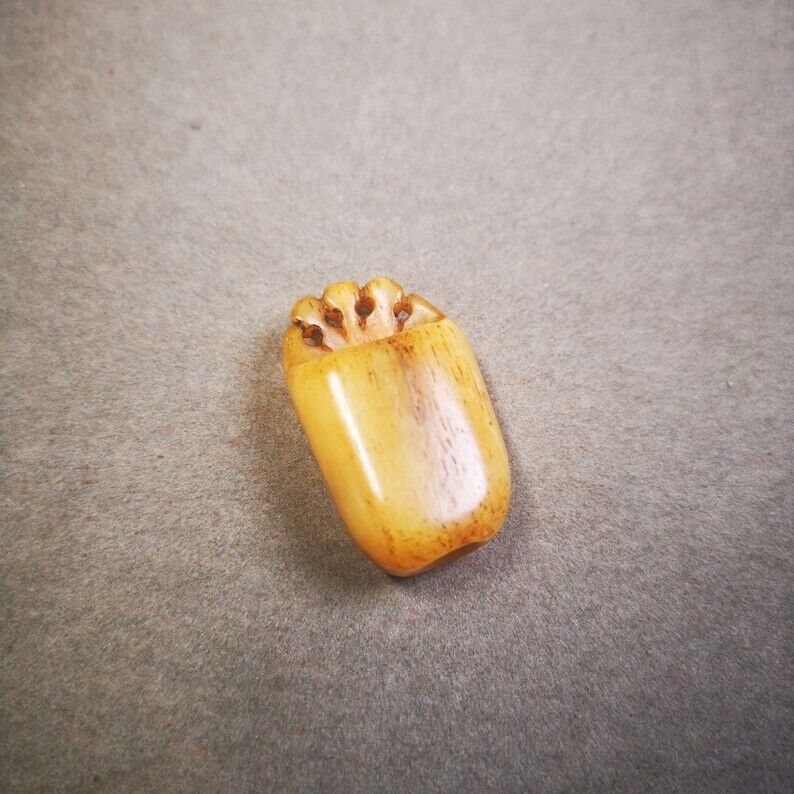 Yak Bone Carved Mahakala Amulet for Mala,Necklace Pendant,1.18" Gandhanra-ART