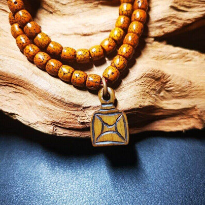 Yak Bone Carved Letter Prayer Bead Pendant - Gandhanra-ART