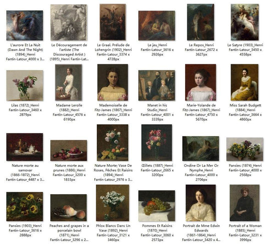 87 Painting Images by Henri Fantin-Latour (French, 1836-1904) - Gandhanra-ART