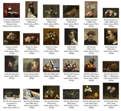 87 Painting Images by Henri Fantin-Latour (French, 1836-1904) - Gandhanra-ART