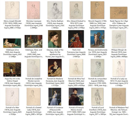 105 Painting Images by Jean Auguste Dominique Ingres (French, 1780 - 1867) - Gandhanra-ART