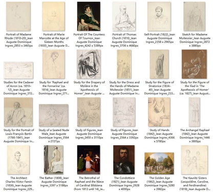 105 Painting Images by Jean Auguste Dominique Ingres (French, 1780 - 1867) - Gandhanra-ART