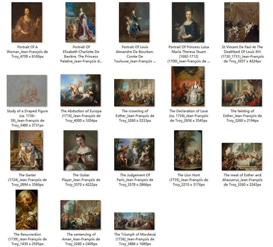 38 Painting Images by Jean-François de Troy (French, 1679-1752) - Gandhanra-ART