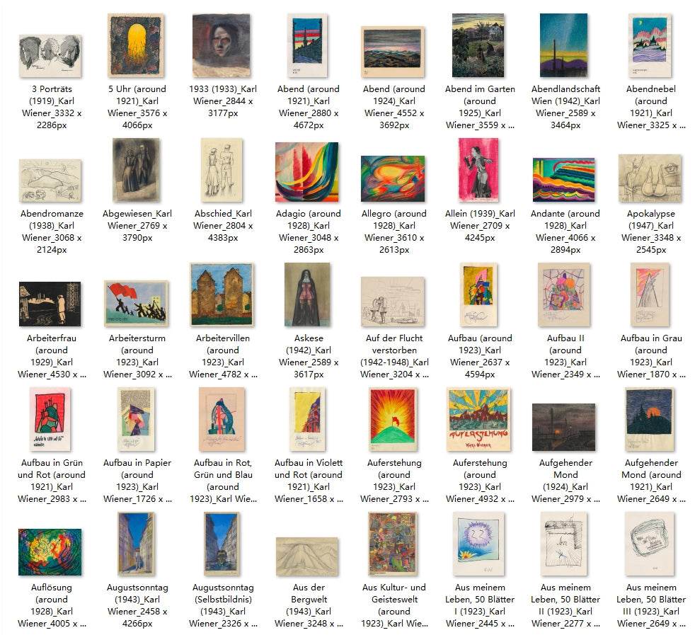 820 Painting Images by Karl Wiener (Austrian, 1901-1949) - Gandhanra-ART