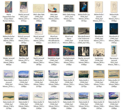 820 Painting Images by Karl Wiener (Austrian, 1901-1949) - Gandhanra-ART