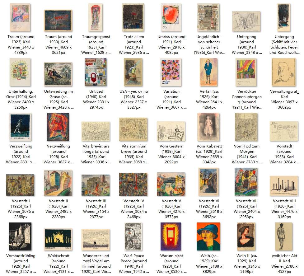 820 Painting Images by Karl Wiener (Austrian, 1901-1949) - Gandhanra-ART