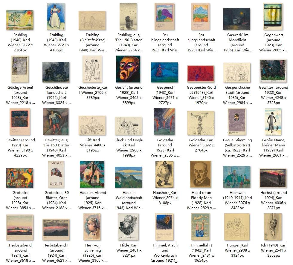 820 Painting Images by Karl Wiener (Austrian, 1901-1949) - Gandhanra-ART