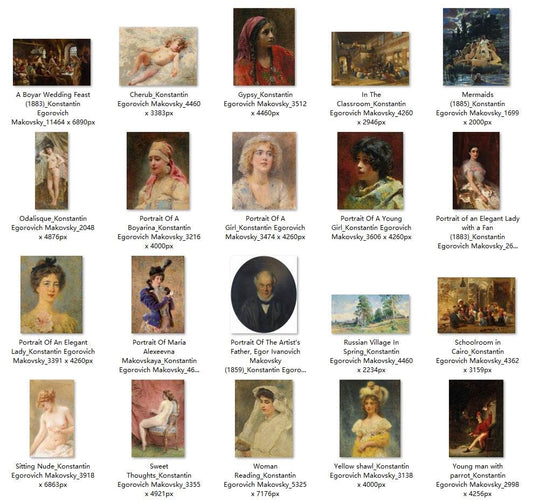 20 Painting Images by Konstantin Egorovich Makovsky (Russian, 1839-1915) - Gandhanra-ART