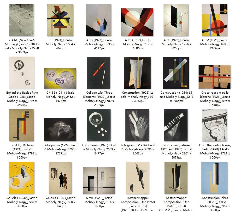 40 Painting Images by László Moholy-Nagy (Hungarian, 1895 - 1946) - Gandhanra-ART