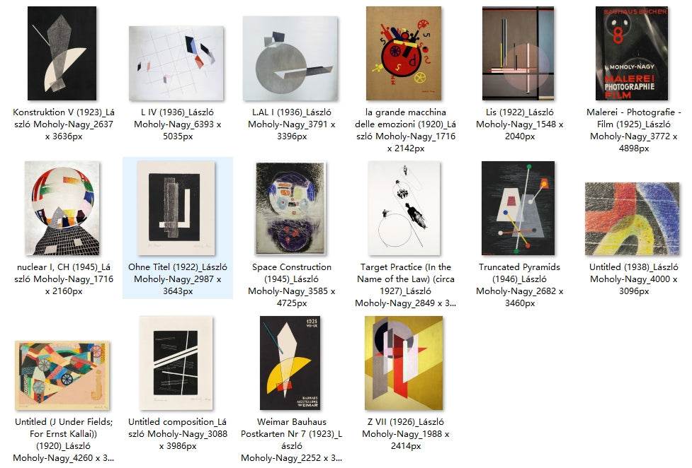 40 Painting Images by László Moholy-Nagy (Hungarian, 1895 - 1946) - Gandhanra-ART