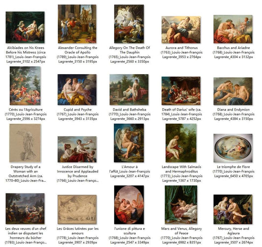 34 Painting Images by Louis-Jean-François Lagrenée (French, 1724 - 1805) - Gandhanra-ART