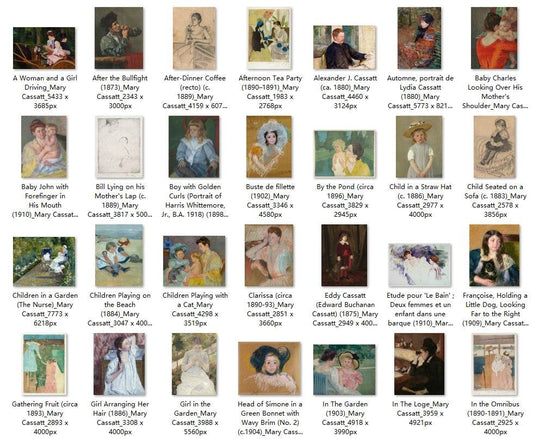 92 Painting Images by Mary Cassatt (American, 1844-1926) - Gandhanra-ART