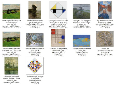 32 Painting Images by Piet Mondrian (Dutch, 1872 - 1944) - Gandhanra-ART