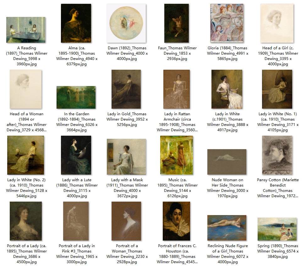 36 Painting Images by Thomas Wilmer Dewing (American, 1851-1938) - Gandhanra-ART