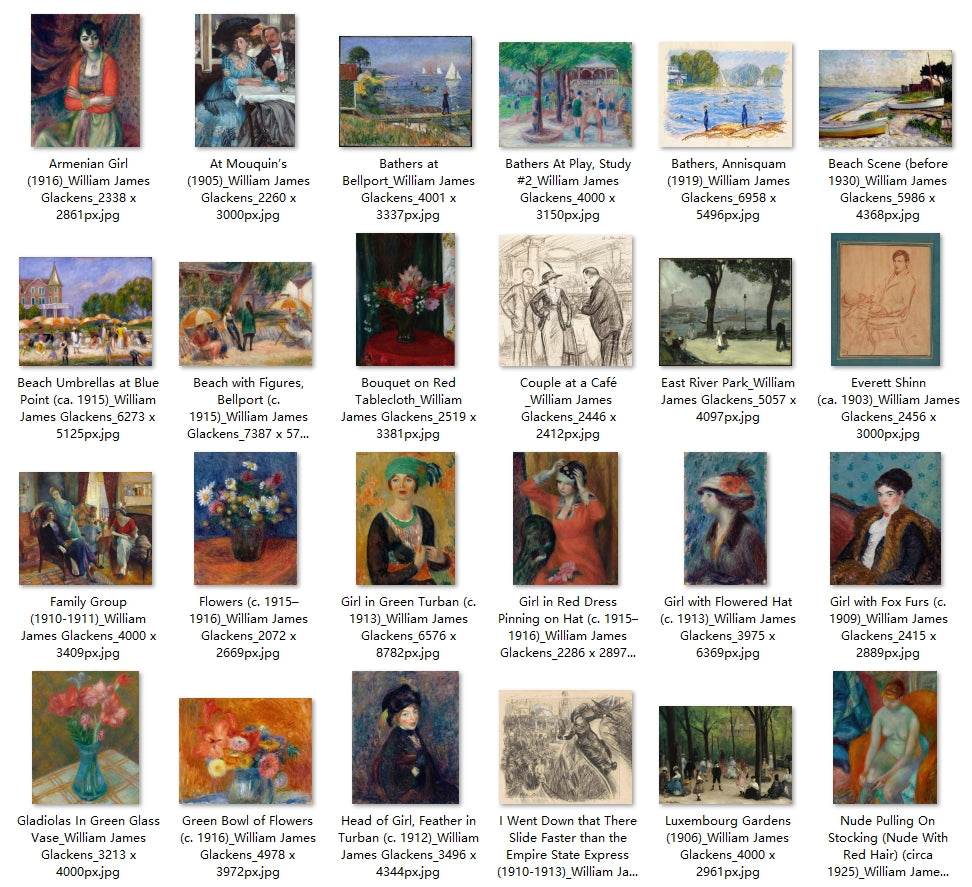 71 Painting Images by William James Glackens (American, 1870 - 1938) - Gandhanra-ART