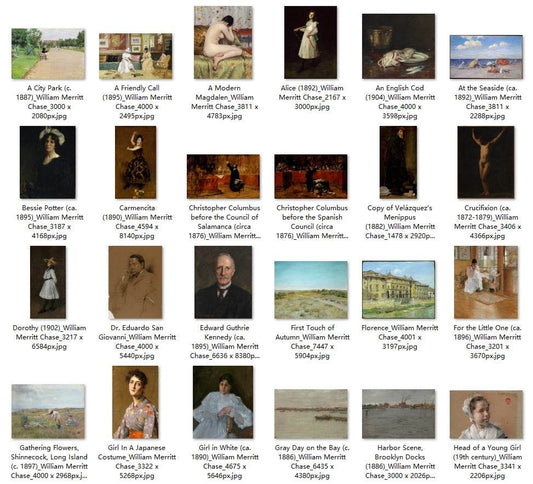 88 Painting Images by William Merritt Chase (American, 1849-1916) - Gandhanra-ART