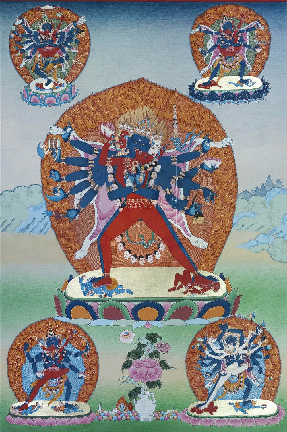 Vajrabhairava / Yamantaka - 17th Century Old Version - Gandhanra-ART