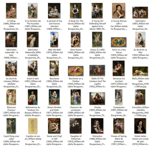 199 Painting Images by William-Adolphe Bouguereau (French, 1825-1905) - Gandhanra-ART