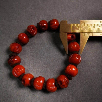 Wrist Mala Bracelet,10mm Skull - Gandhanra-ART