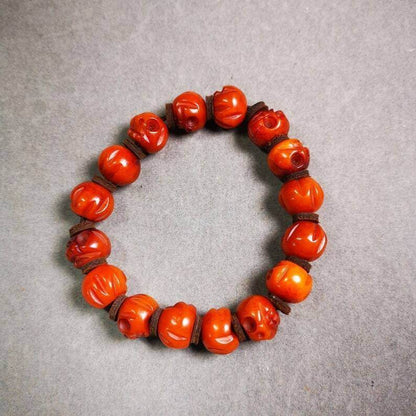 Wrist Mala Bracelet,10mm Skull - Gandhanra-ART