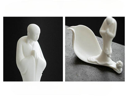 White Porcelain Buddha Statue - Gandhanra-ART