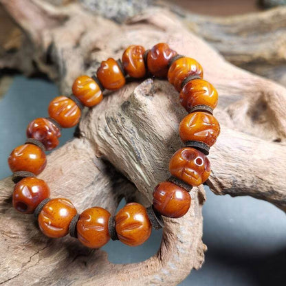 Wrist Mala Bracelet,10mm Skull - Gandhanra-ART