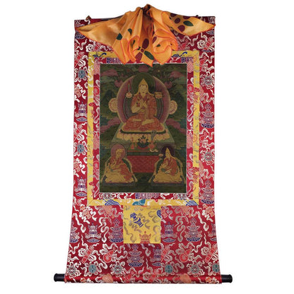 Tsongkhapa and His 2 Disciples - 17th Century - Gandhanra-ART