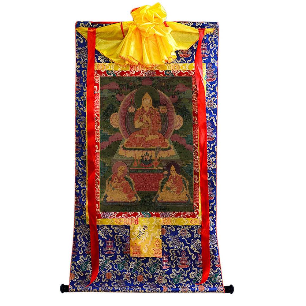Tsongkhapa and His 2 Disciples - 17th Century - Gandhanra-ART