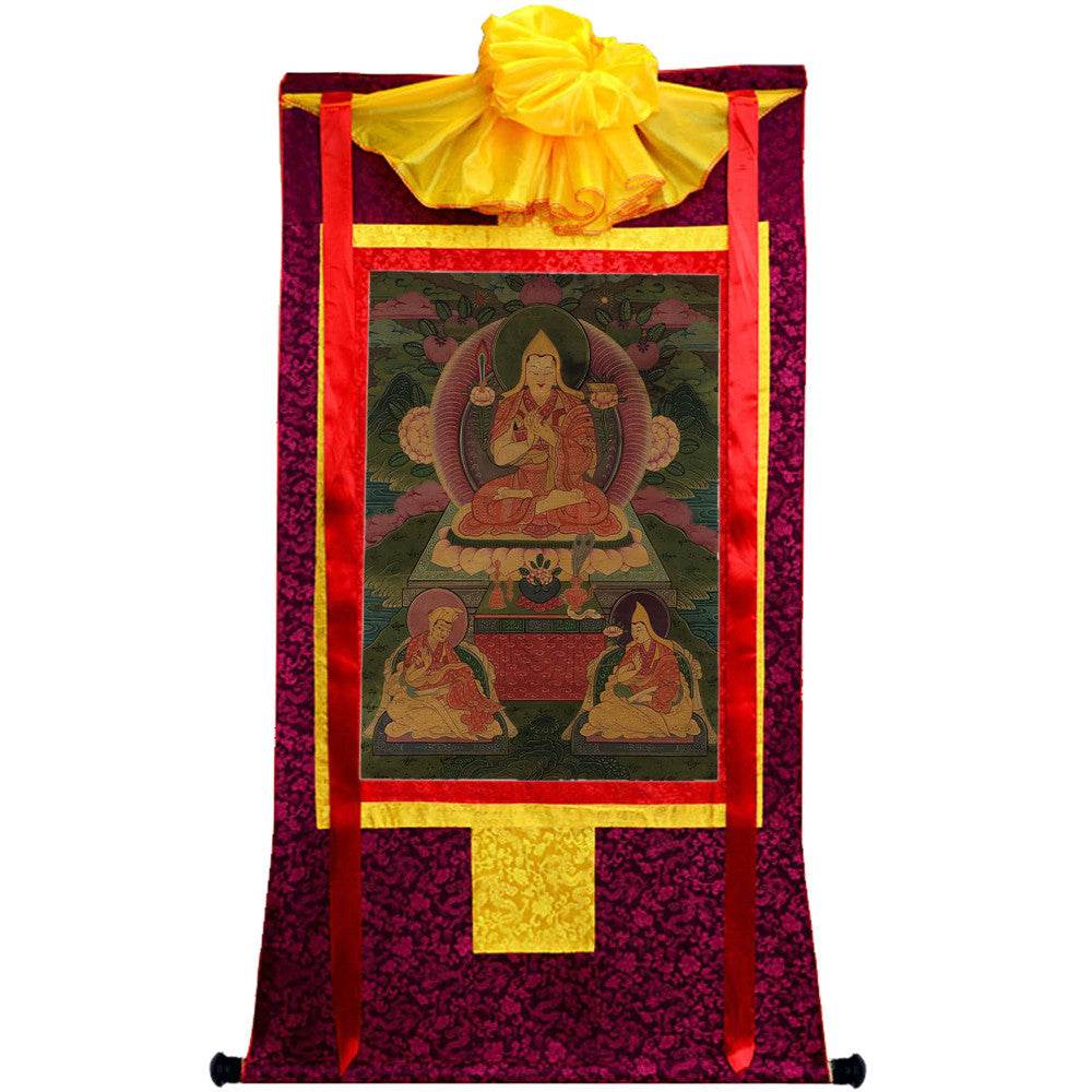 Tsongkhapa and His 2 Disciples - 17th Century - Gandhanra-ART
