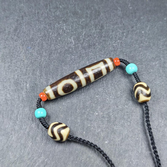 Authentic Dual Sky Earth Dzi Bead Necklace | 56*12mm Gandhanra-ART