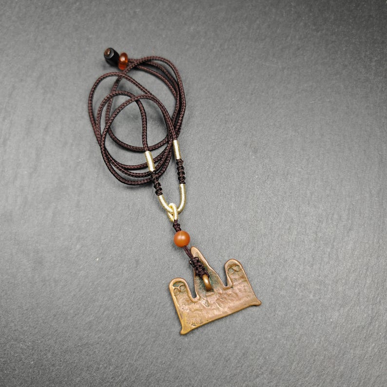 Authentic Tibetan Buddhist Amulet | Copper Stupa Skull Pendant | Buddhist Tower | Protective Charm | Spiritual Necklace
