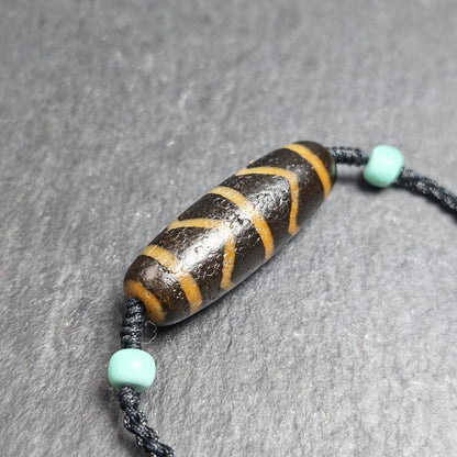 Authentic Wave Totem Dzi Clavicle Chain | Tibetan Jewelry | Protection Necklace & Good Fortune Charm | Spiritual Gift | 39*13mm