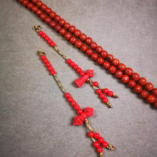5mm Red Cinnabar Prayer Bead Counters - Gandhanra-ART