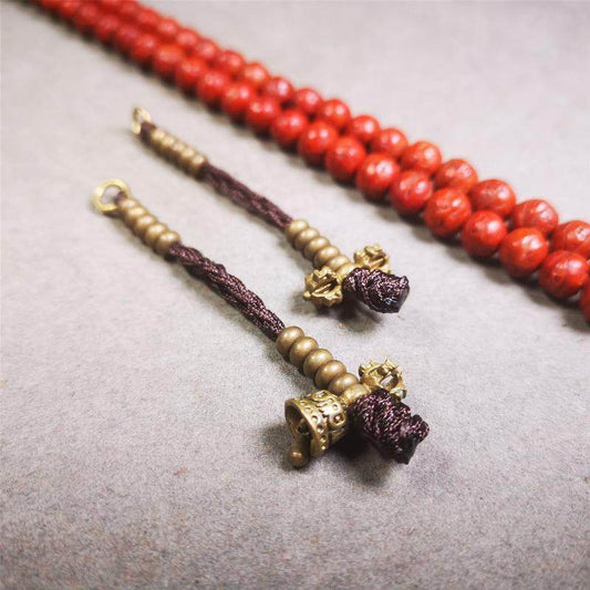 5mm Brass Prayer Bead Counters with Dorje Bell Pendant - Gandhanra-ART