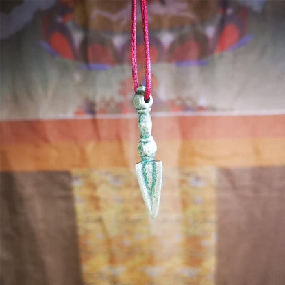This type of old Dorje Phurba was collected in Labrang Monastery,blessed by lama, about 40 years old. The upper part is a vajra, and the lower part is a phurba,made of brass,total 1.96 inches length.