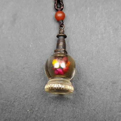 Buddhist Amulet,Crystal Stupa Pendant,Pagoda,Buddhist Tower,Gau Shrine - Gandhanra-ART