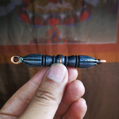 Nine-pronged Vajra Dorje Amulet,Tibetan Buddhism Ritual Implement 86mm