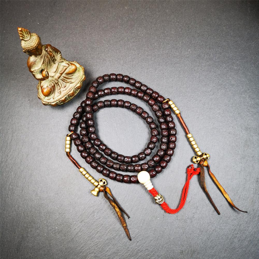 Old Lotus Seed Mala,0.32" Gandhanra-ART