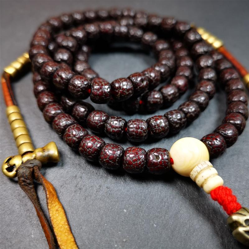 Old Lotus Seed Mala,0.32" Gandhanra-ART
