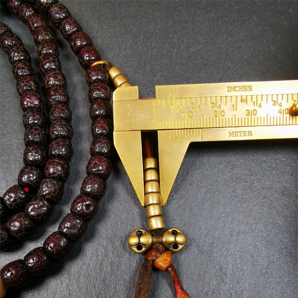 Old Lotus Seed Mala,0.32" Gandhanra-ART