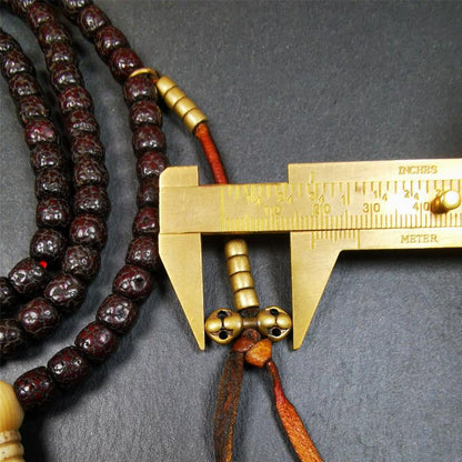 Old Lotus Seed Mala,0.32" Gandhanra-ART