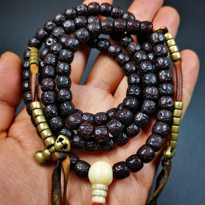 Old Lotus Seed Mala,0.32" Gandhanra-ART