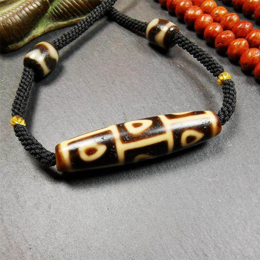 9 Eyed Bodhi Dzi Bead Necklace - Gandhanra-ART
