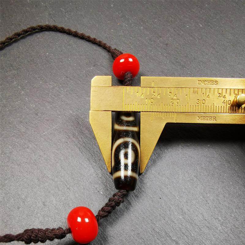 3 Eyed Dzi Bead Necklace - Gandhanra-ART