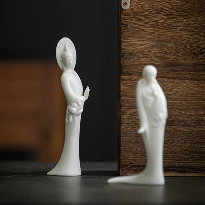 White Porcelain Buddha Statue - Gandhanra-ART