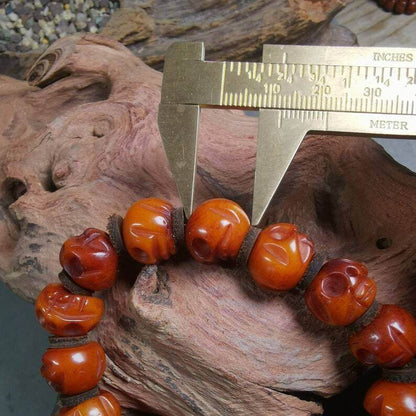 Wrist Mala Bracelet,10mm Skull - Gandhanra-ART