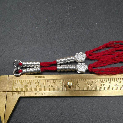 5mm Sterling Silver Prayer Bead Counters with Lucky Knot Pendant - Gandhanra-ART